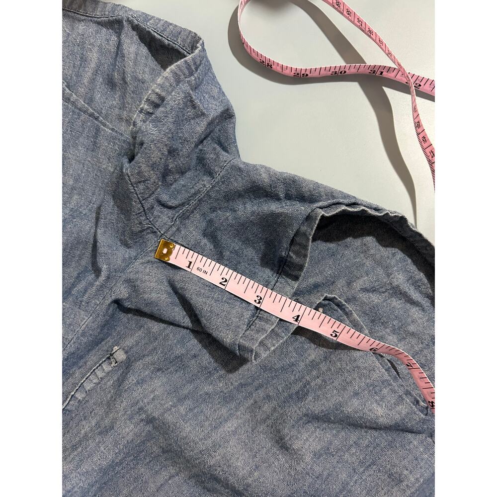 Old navy cotton denim romper shortall  womens L waist cinch - Picture 7 of 10